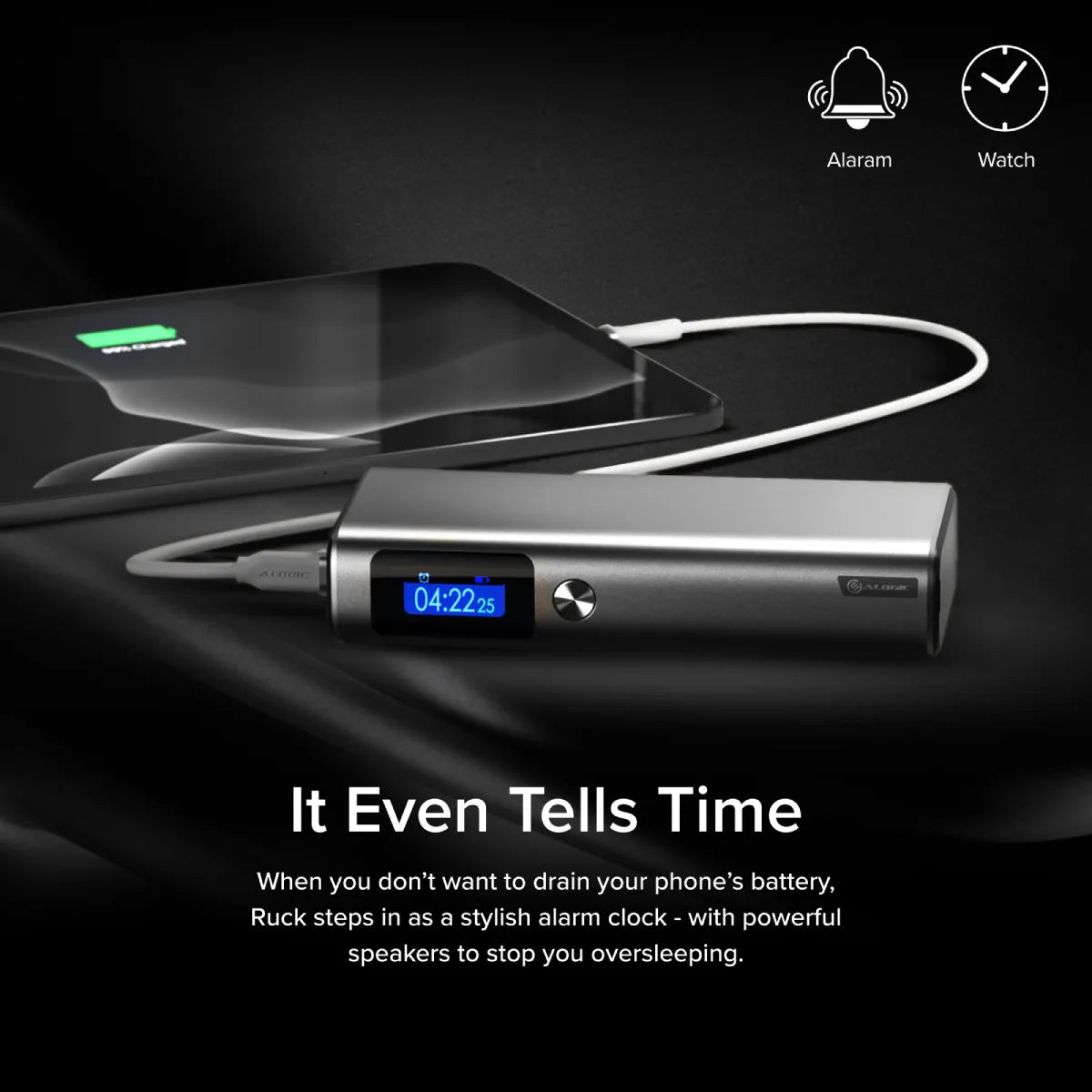 A large marketing image providing additional information about the product ALOGIC Ruck 20,000mAh Power Bank with 130W USB Charging - Additional alt info not provided